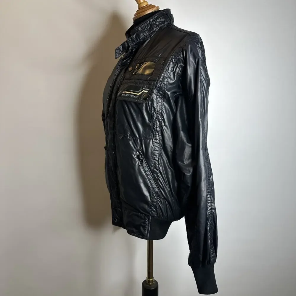 Vintage 80s Style Auto California Carrera Design Racing Jacket Size Small